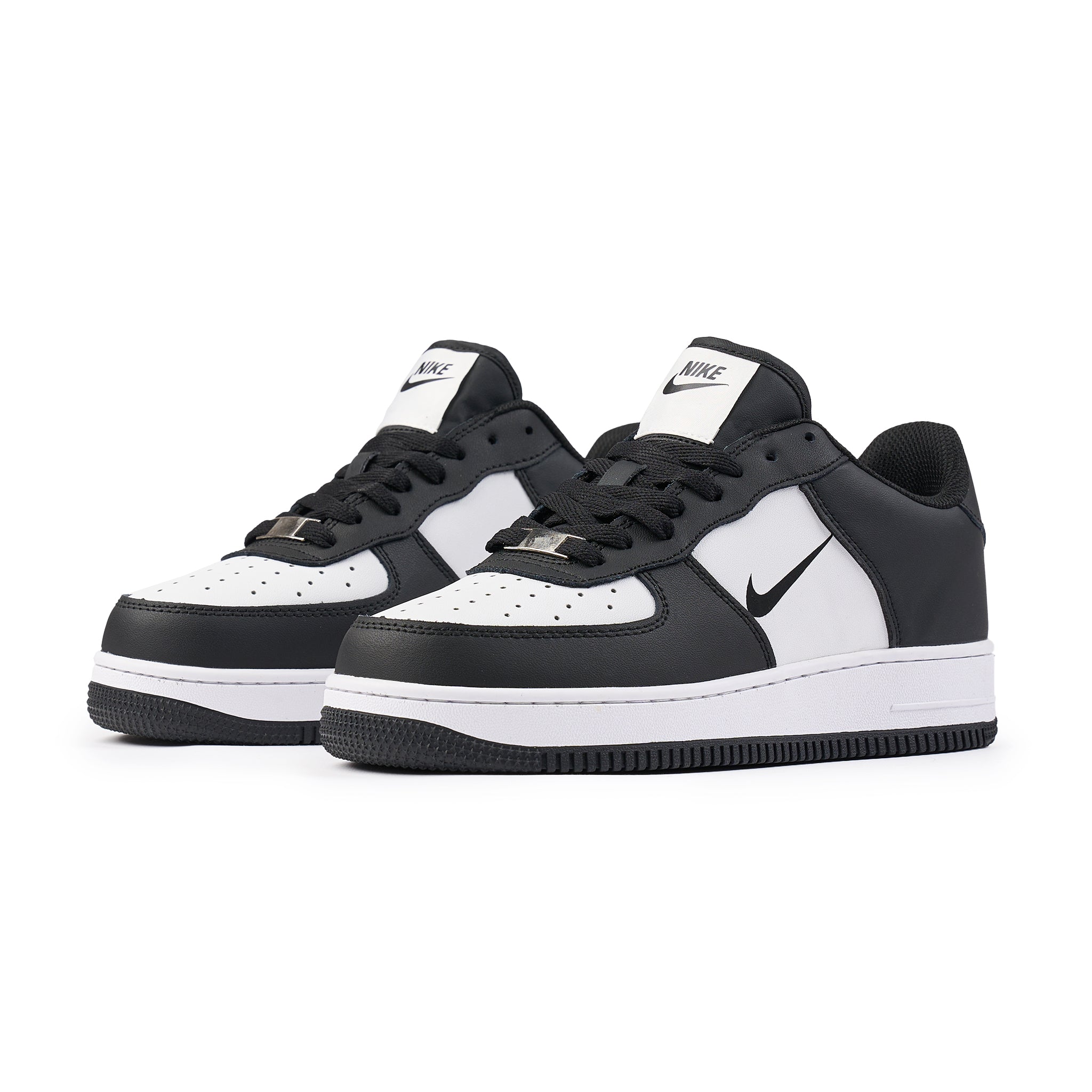 AF1 din Piele Naturala, Negru/Alb – Sneakers Outlet