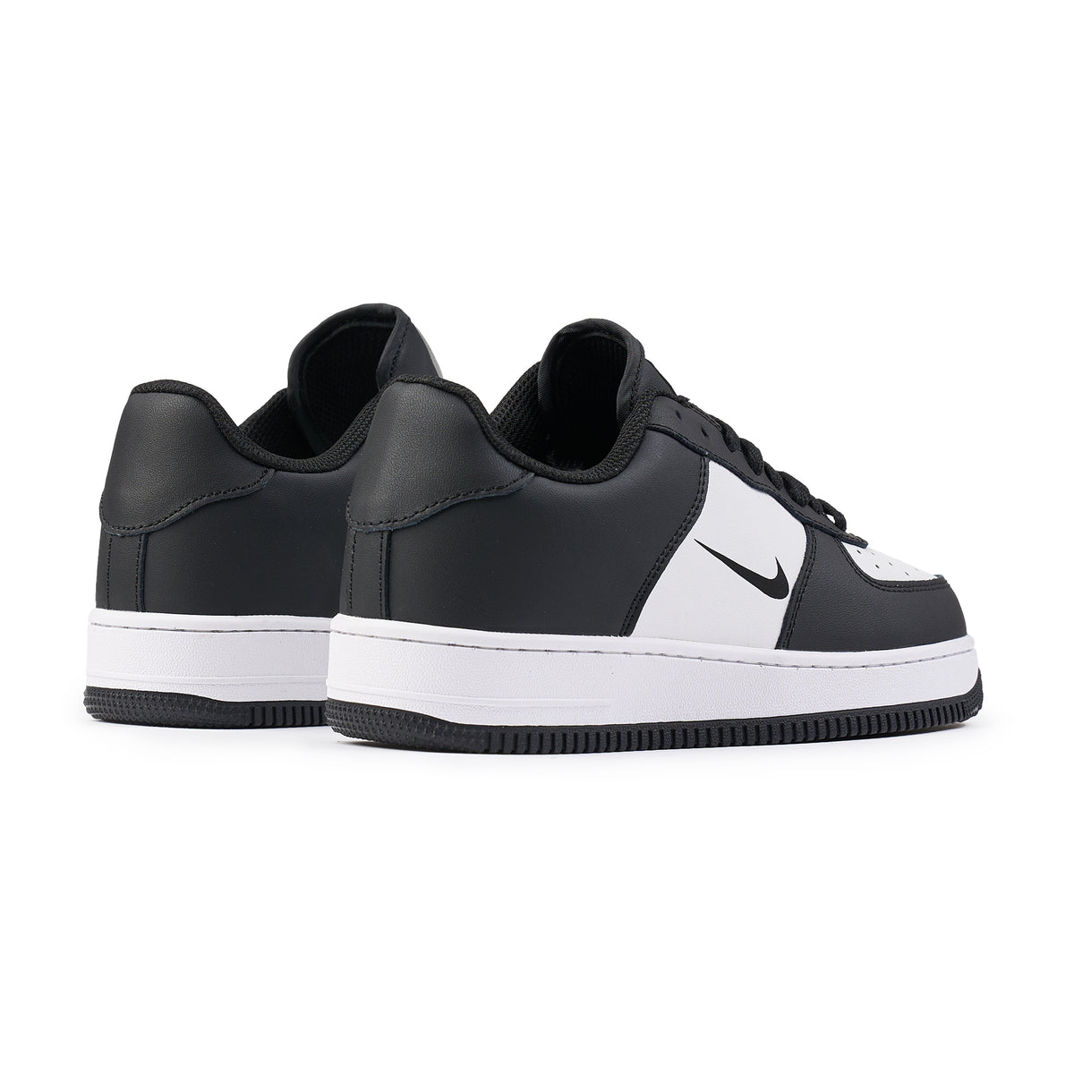 AF1 din Piele Naturala, Negru/Alb – Sneakers Outlet